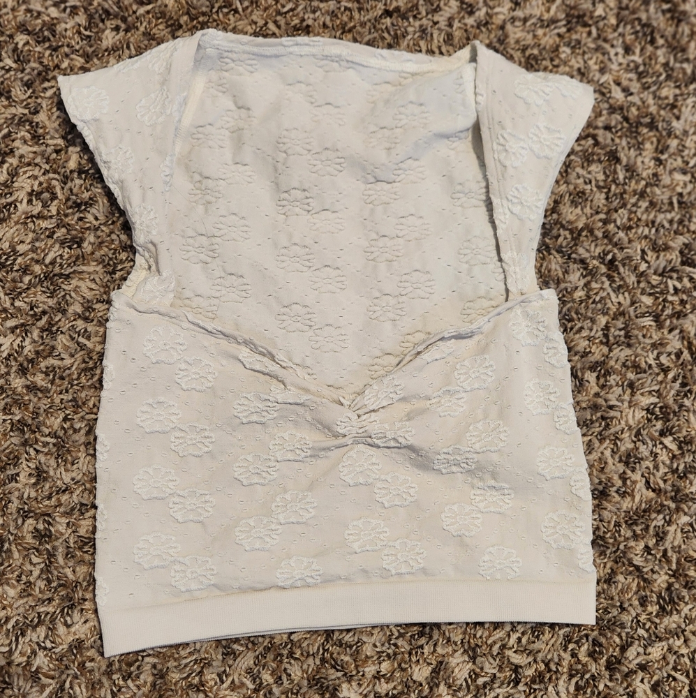 Elegant White Floral Women's Top